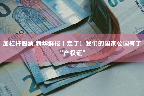 加杠杆股票 新华鲜报丨定了！我们的国家公园有了“产权证”